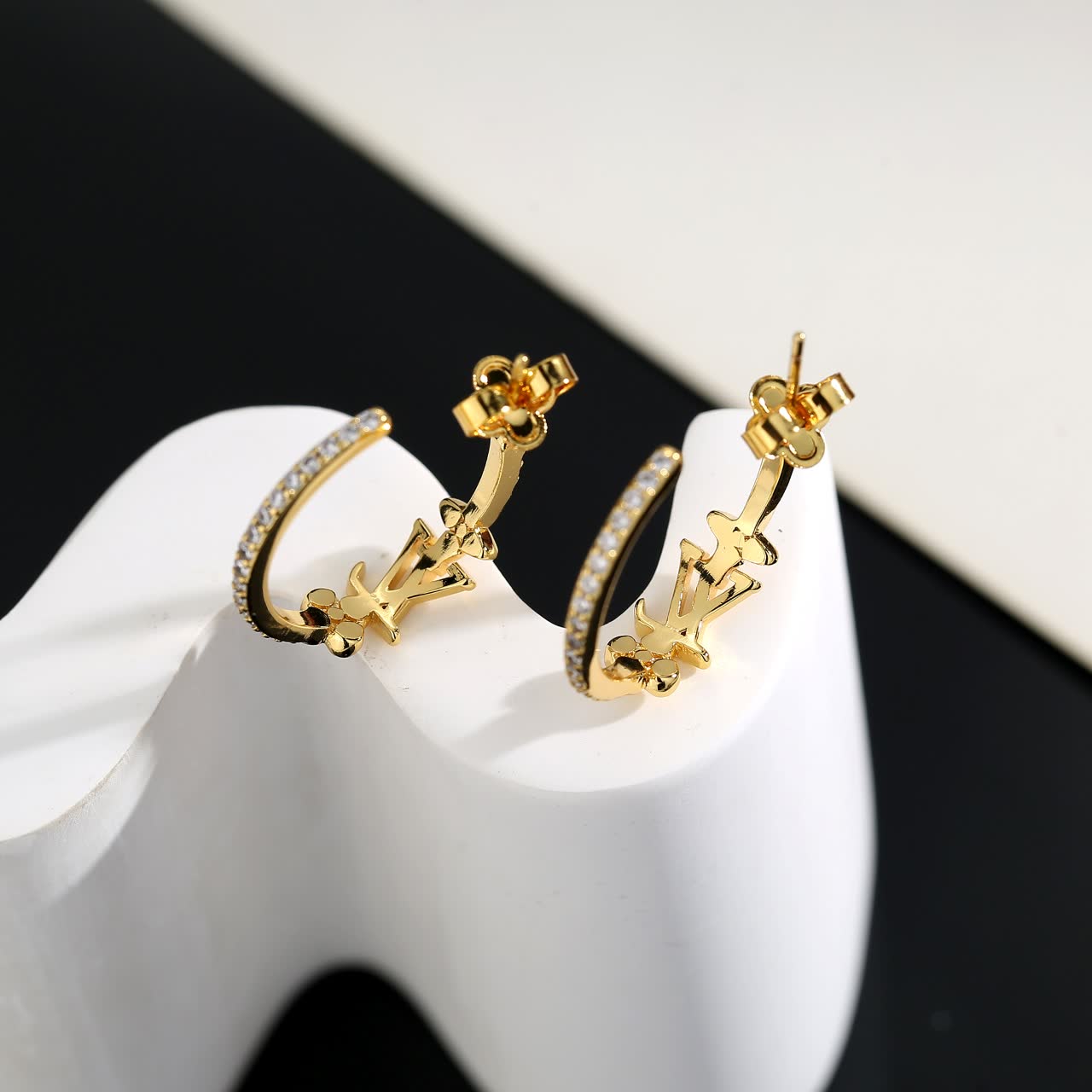Louis Vuitton Gold Tone Earrings